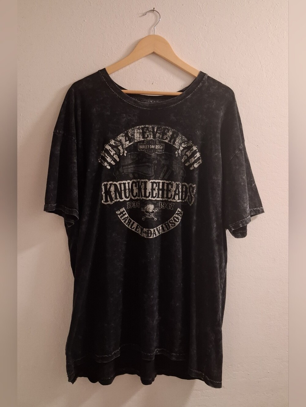 Harley Davidson Knucklehead Shirt Mens Size 2XL Tie Dye Black Motorcycle Biker